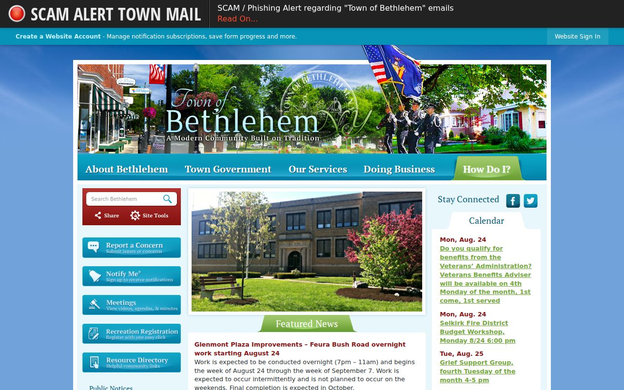 Bethlehem court docket town government source