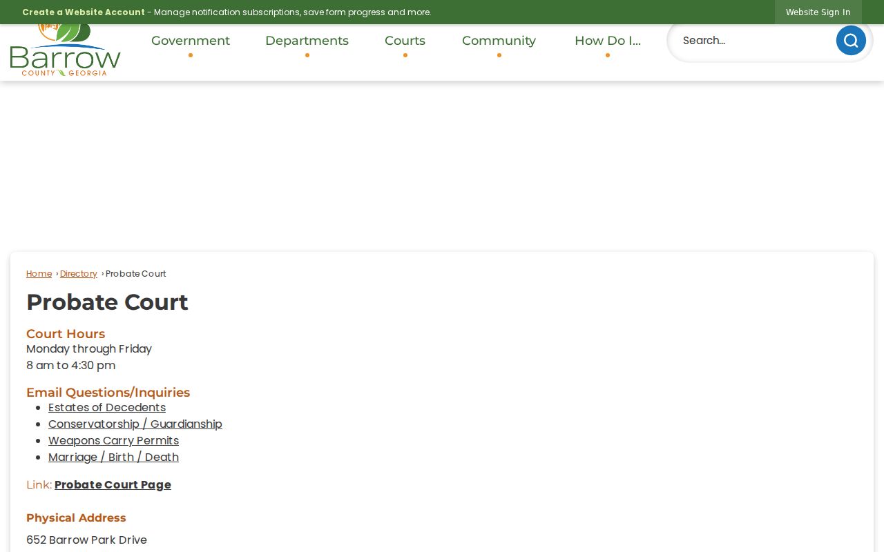 Bethlehem court docket Probate Court staff directory