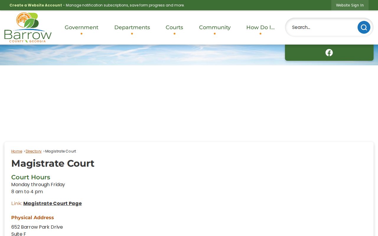 Barrow County civil docket Magistrate clerk contacts